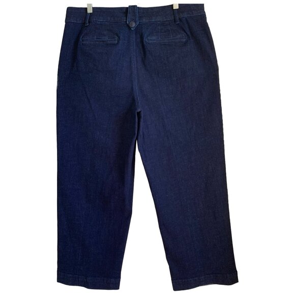 NWOT TALBOTS Womens' Marina Dark Wash Cropped Straight Leg Sailor Jeans Size 16 - Picture 5 of 9